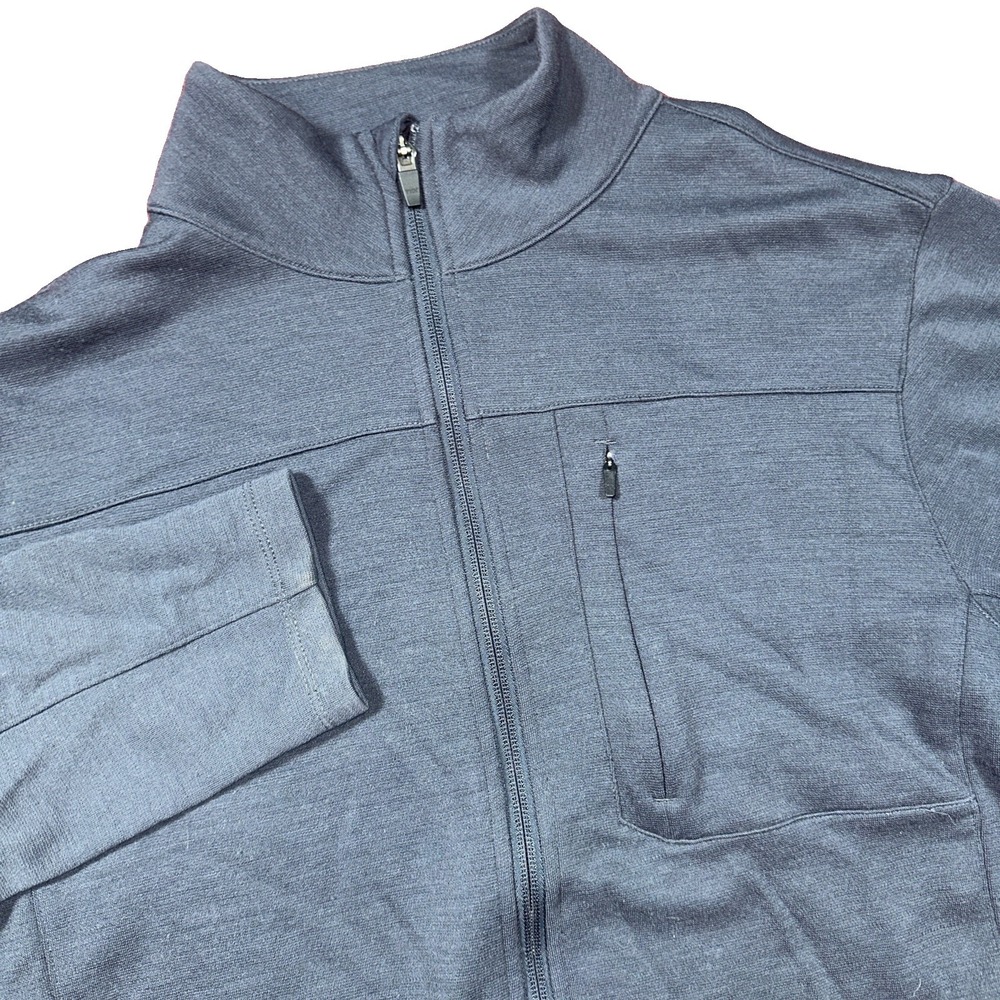Ibex 100% Merino Wool Full Zip Long Sleve Sweater Jacket Men's Medium Gray